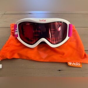 Bollé White and Pink Ski Goggles New Kids